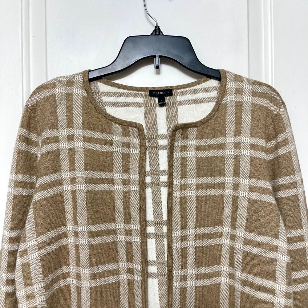 Talbots Textured Open Front Sweater Jacket - Plai… - image 3